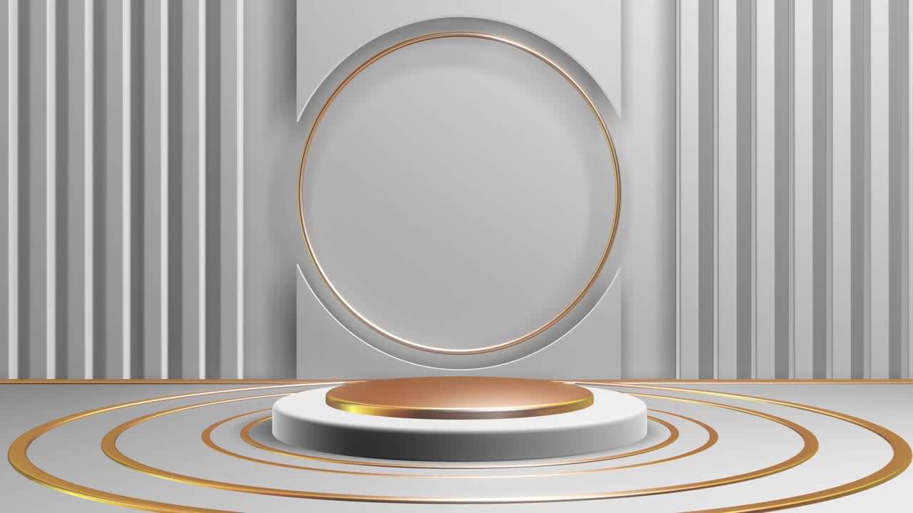 White and Gold 3D Product Display