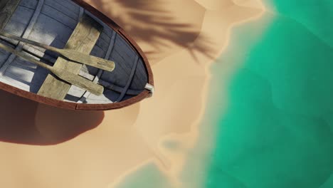 wooden boat on a sandy beach