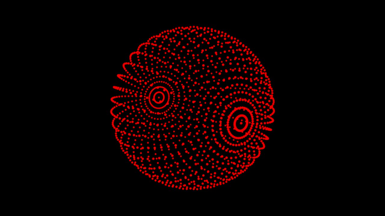 Circle Ball Dots Particle Design. Sphere Of Spinning Points, Particles. Loop animation