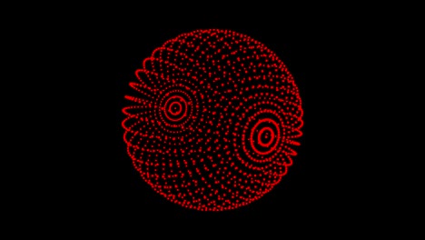 diseño de partículas de puntos de bola de círculo. esfera de puntos giratorios, partículas. animación de bucle