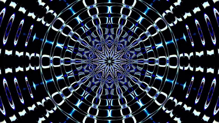 Beautiful abstract kaleidoscope that shines, a radiant light that regulates the subtle movements