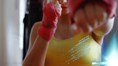 procesamiento de datos estadísticos contra el entrenamiento de boxeadoras