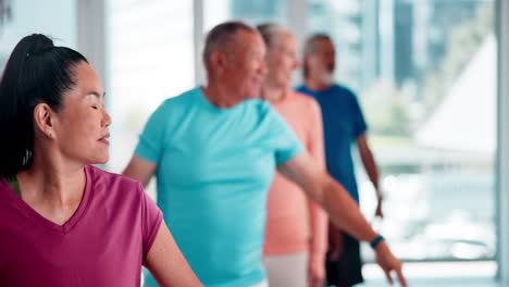 group yoga exercise session