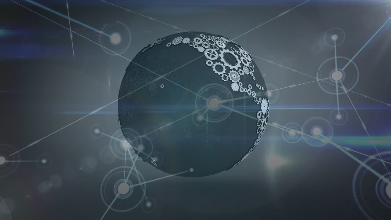 Animation of networks of connections over globe