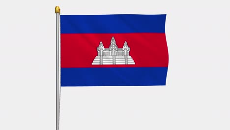 loop video of cambodia flag  fluttering in the wind, slow motion video of 4k , with alpha channel