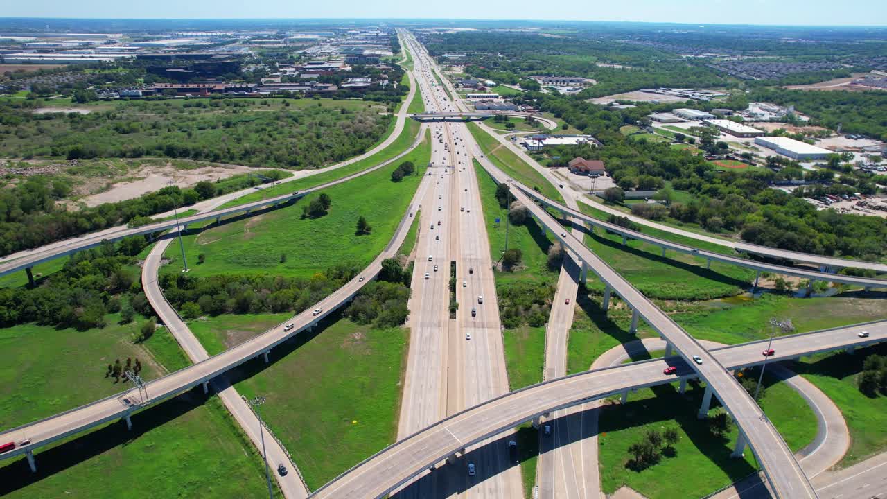 ft.worth 텍사스, i-35 남쪽 상공 비행
