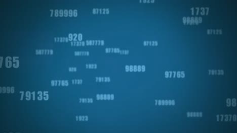 Multiple-numbers-changing-against-blue-background