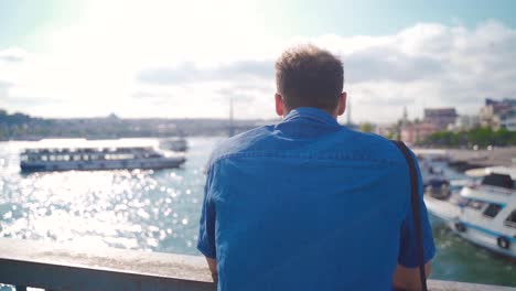 man spending time by the sea watching the sunset.