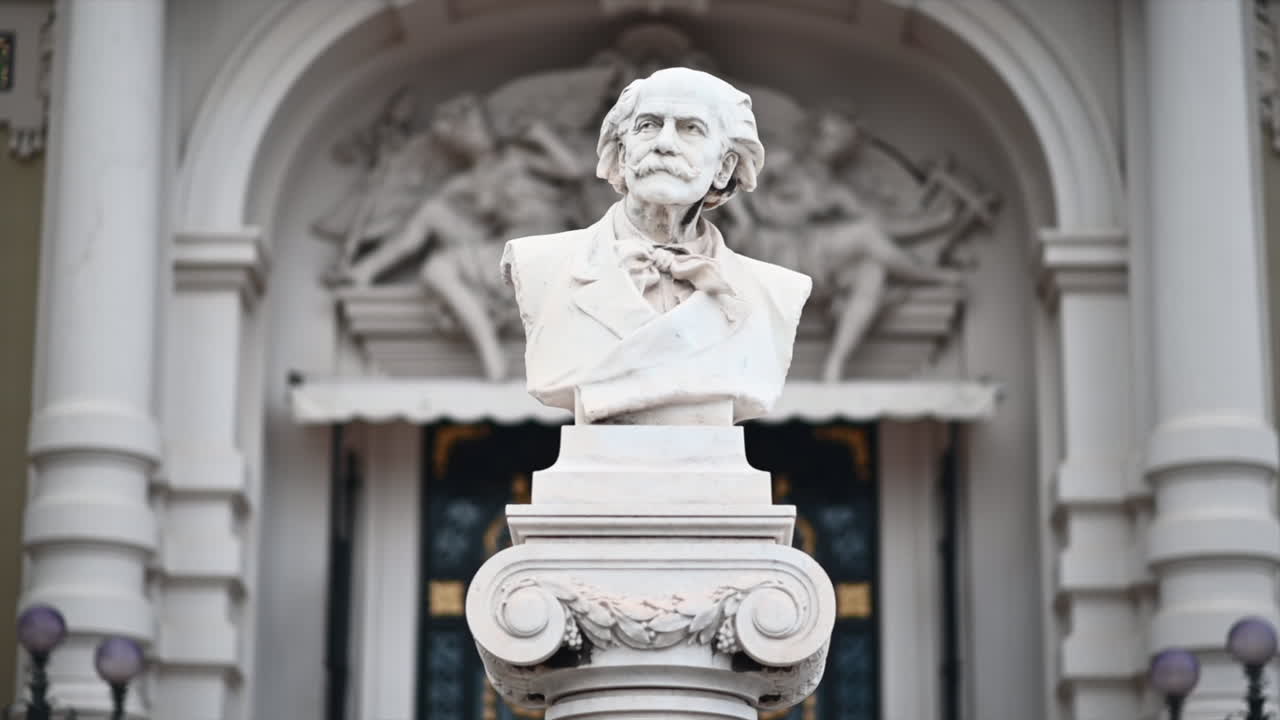 Massenet sculpture in Monte Carlo district, Monaco