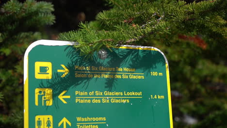 sign with directions in banff national park, alberta, canada