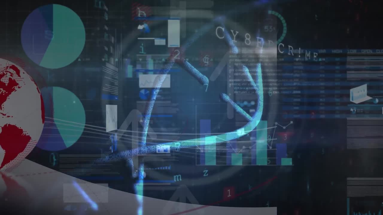 Animation of dna strand over data processing