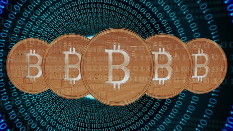 Digital composite of the cryptocurrency technology and binary system