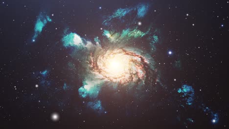 galaxia 4k flotando y moviéndose en el universo.
