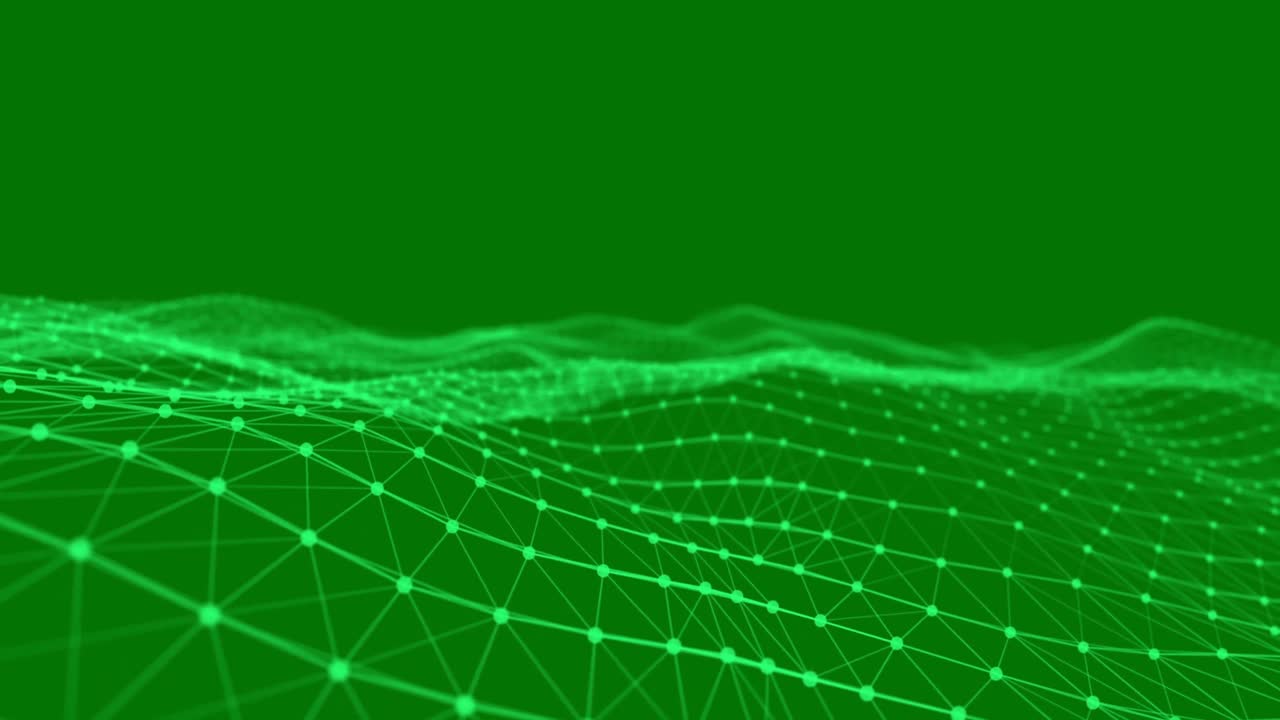 Digital waves against green background