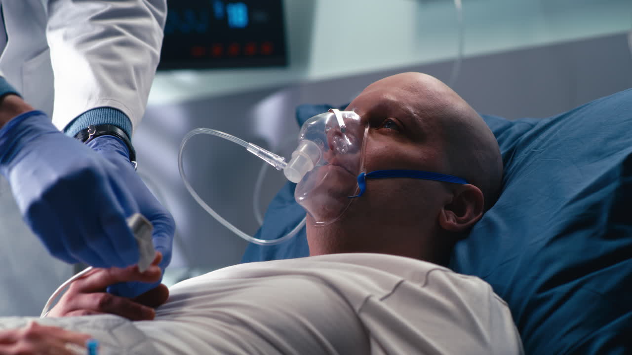 Patient Receiving Medical Care in Hospital