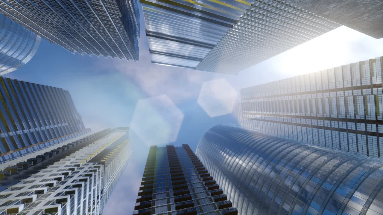 mirando hacia arriba a los rascacielos