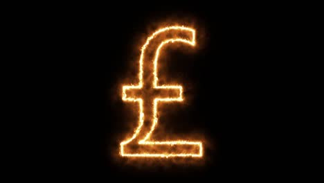 pound sterling symbol of burning flame. british pound symbol made from fire flame. flaming burn font or bonfire alphabet text with sizzling fiery shining heat effect. 3d rendering.