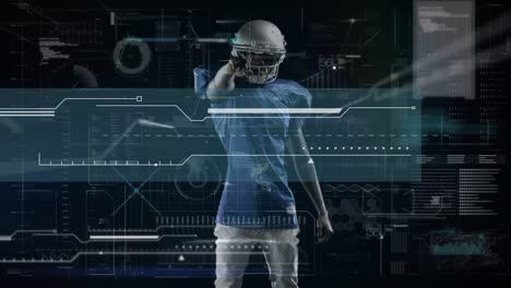 Animation-Der-Digitalen-Datenverarbeitung-über-Einem-American-Football-Spieler