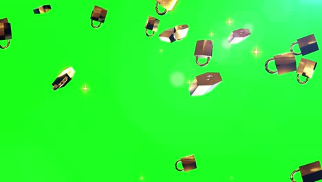 animación de bucle de partículas de bloqueo de seguridad pantalla verde
