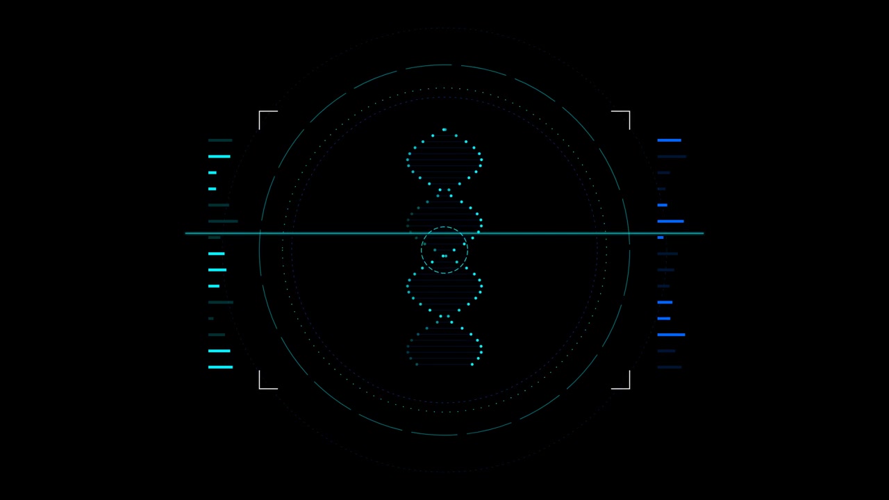 Digital DNA Helix Scanning Interface Animation