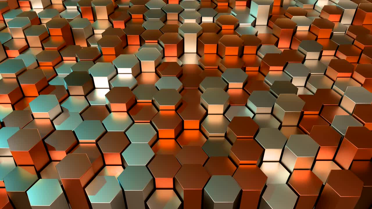 grilla hexagonal en 4k y animación en 3d