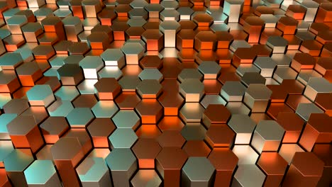 grilla hexagonal en 4k y animación en 3d