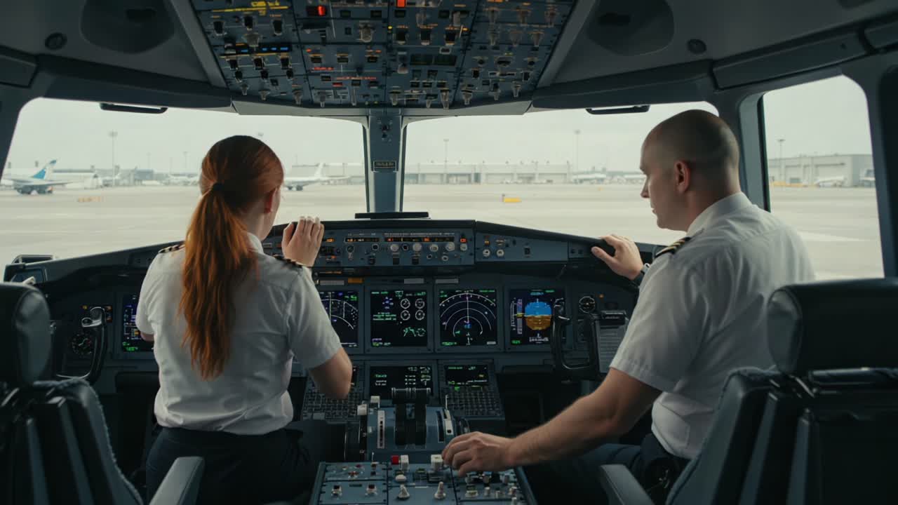 Inside a Modern Cockpit: A Glimpse into the Professional Lives of Pilots as They Navigate the Skies from Their Control Center