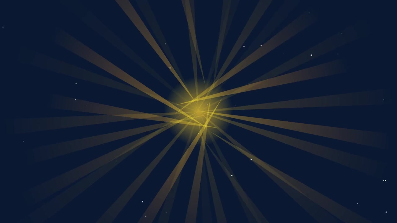 Abstract Golden Light Rays Radiating from a Central Point