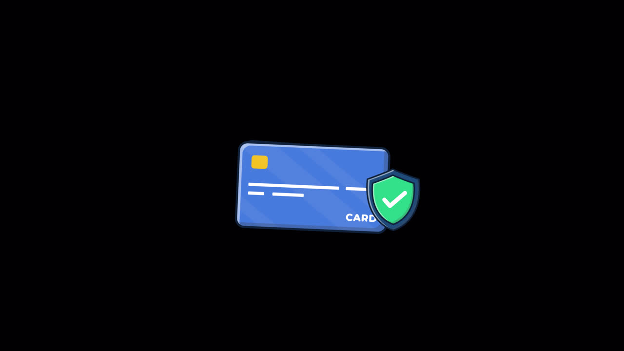 Animated Credit Card with Security Shield Icon