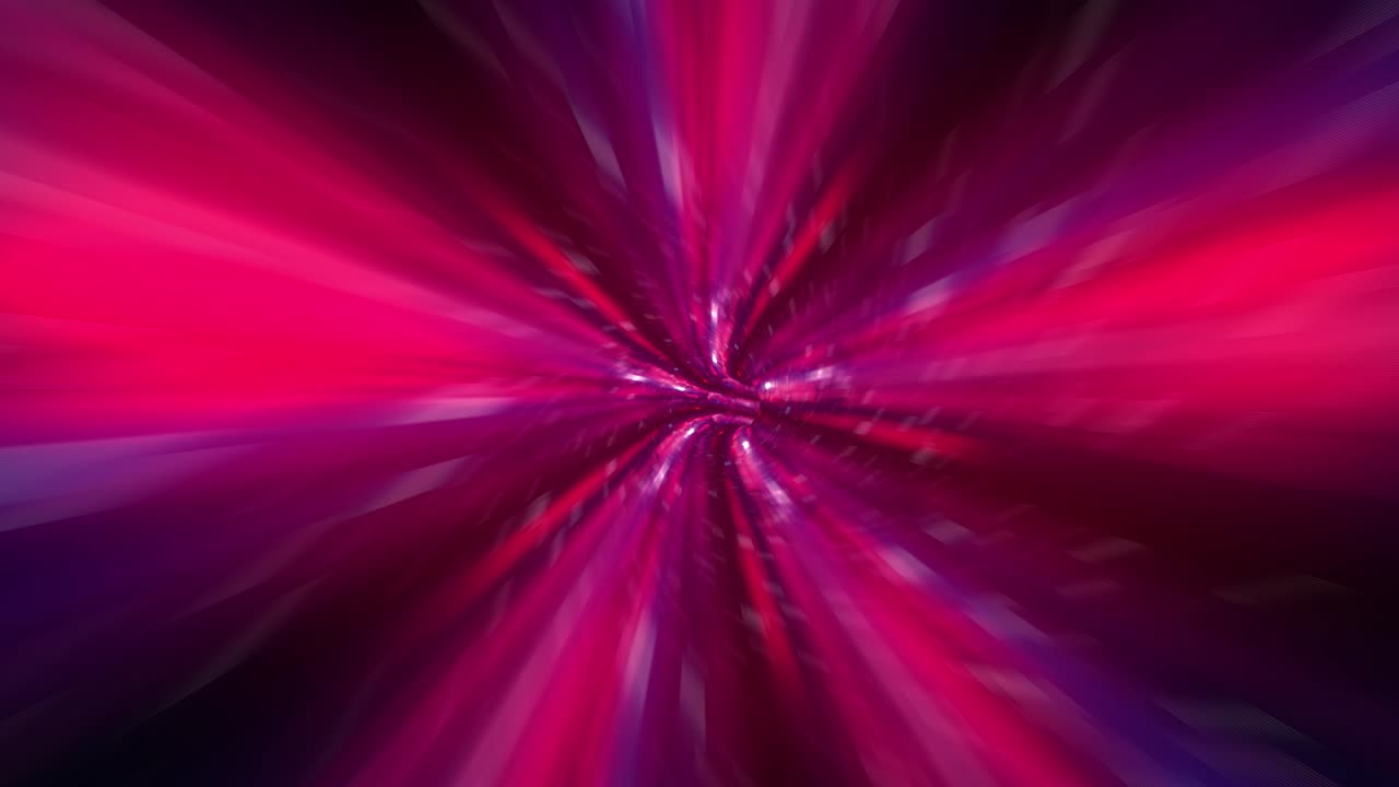 Abstract hyperspace background. Speed of light, neon glowing rays and stars in motion. Moving through stars. 4k Seamless loop