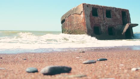 bunkeri on shore of baltic sea in latvia