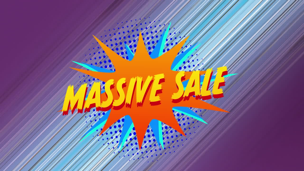 gráfico de venta masiva en una pancarta en forma de estrella