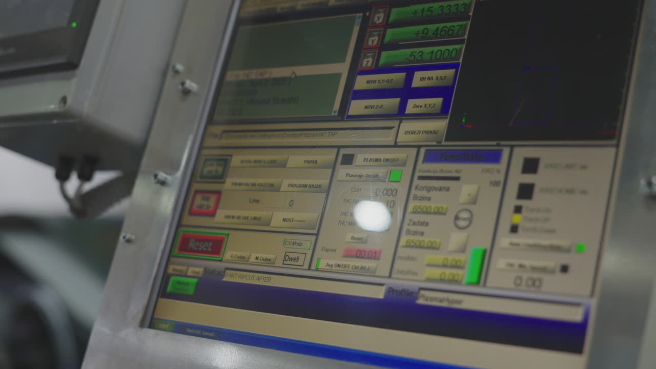 Operation panel of CNC machine