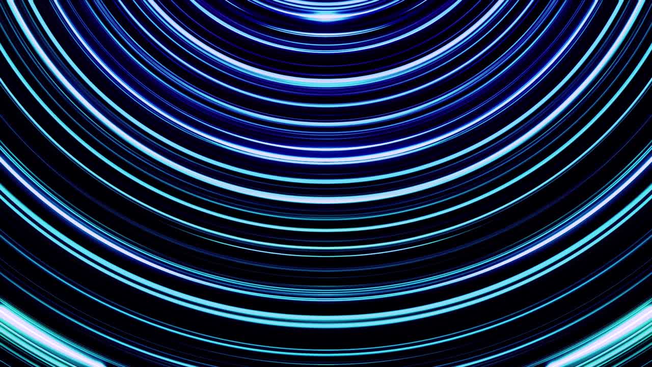 Abstract bright bended lines of different matching colors. Animation. Background of elegant curved shimmering lines, seamless loop