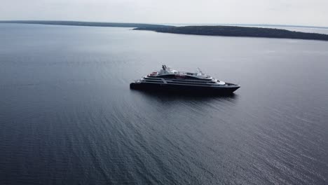 expensive yacht drifts on beautiful waters