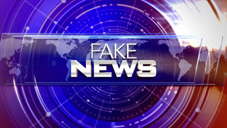 fake news with news graphic and world map