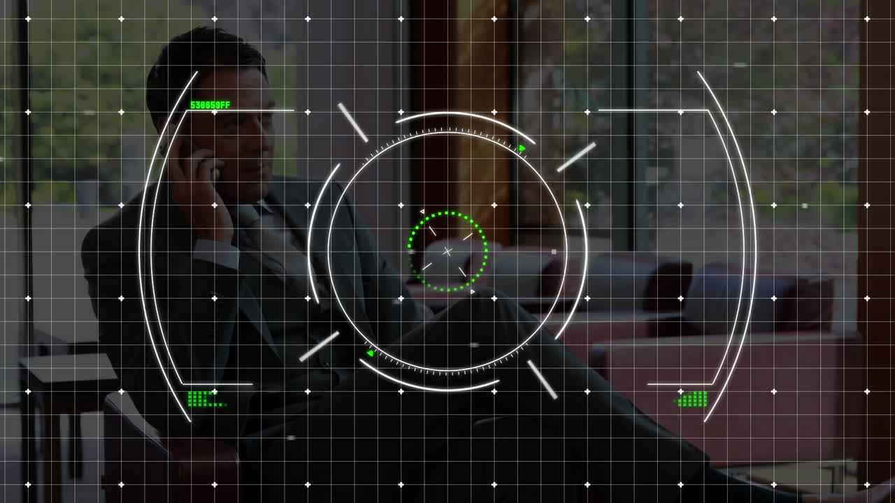 animación de la focalización sobre el hombre de negocios latino en la oficina