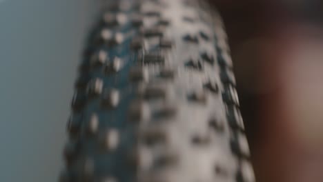 close-up of a mountain bike tire