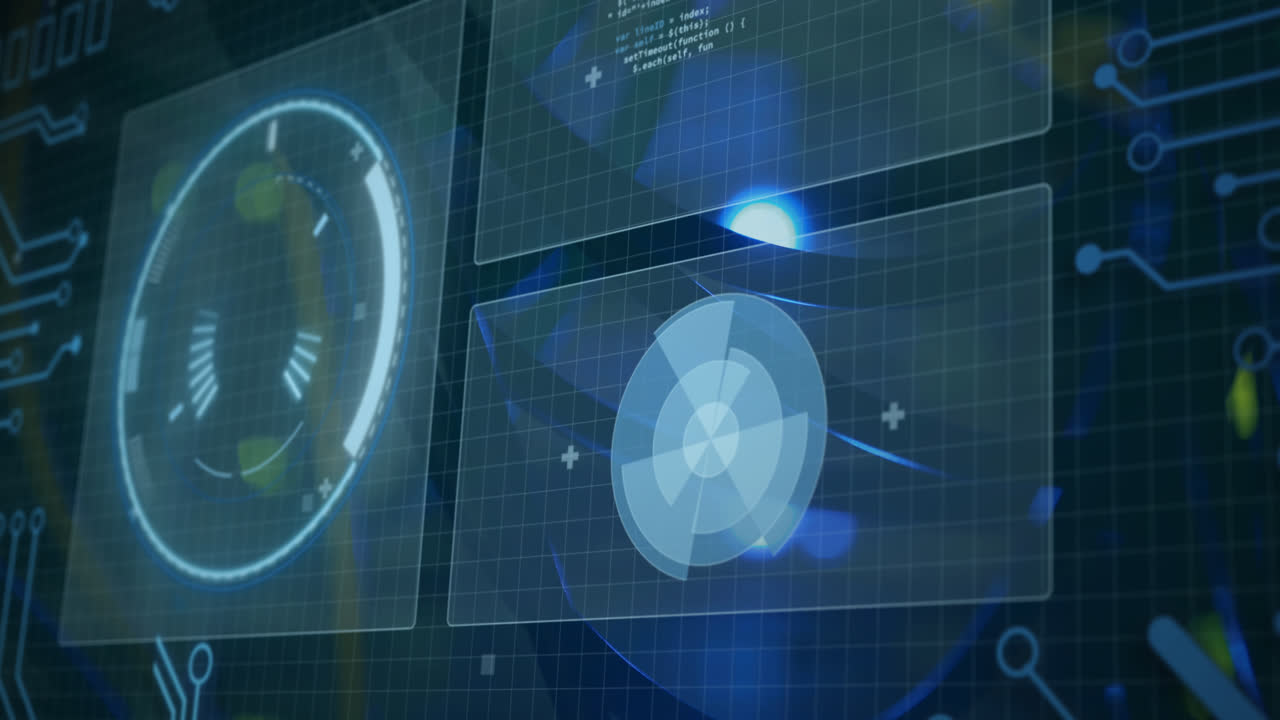 animación de la red de conexiones reloj reloj moviéndose sobre el procesamiento de datos