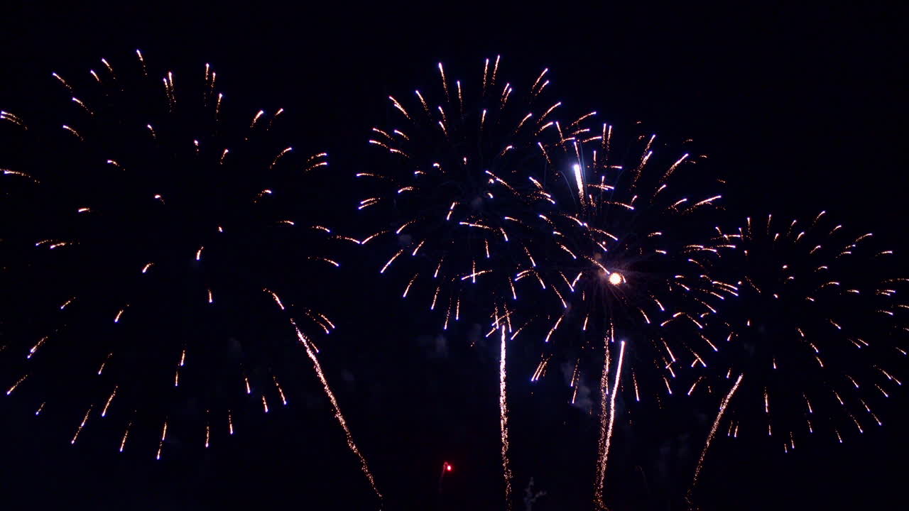 fuegos artificiales del día de la independencia en la fiesta nacional. fondo negro