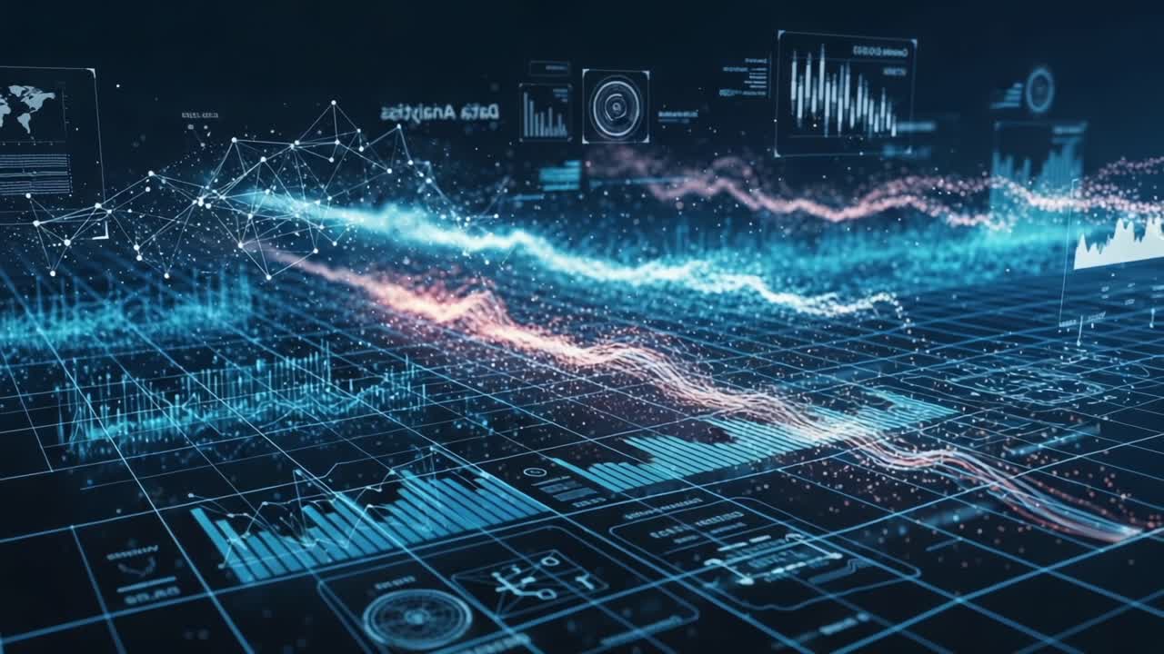 Exploring Advanced Data Visualization: A Stunning Representation of Digital Analytics and Interactive Graphs Enhancing Insights into Complex Information Flows