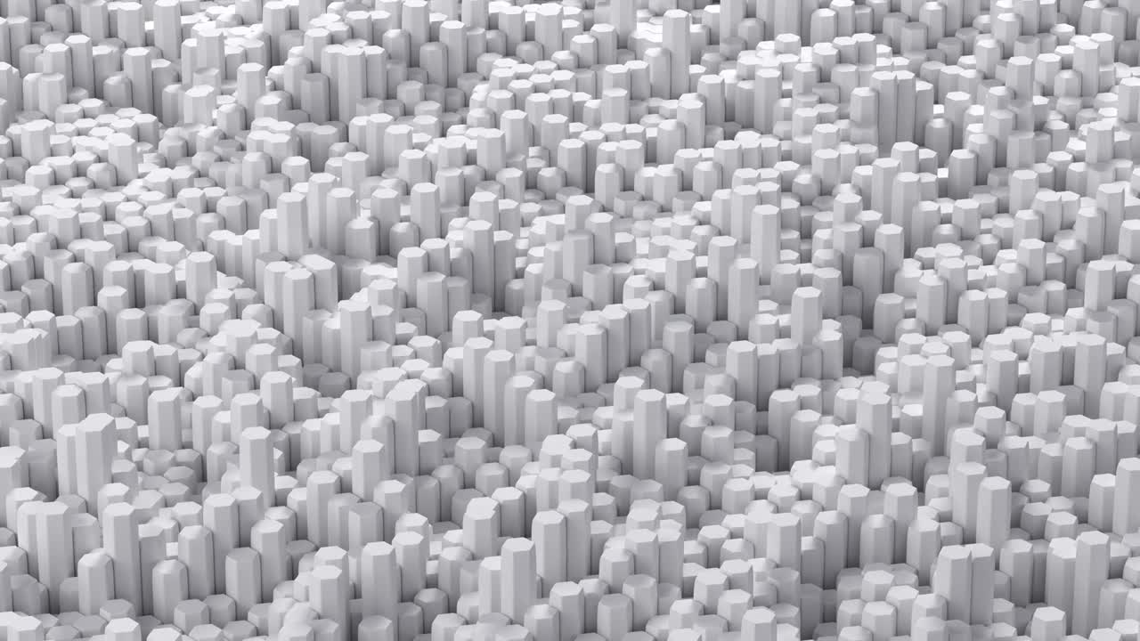 fondo de hexágonos blancos en movimiento. animación de renderización 3d. negocio, ciencia, concepto de tecnología