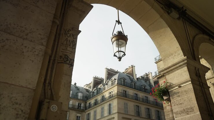Parisian Archway with Historic Lamp