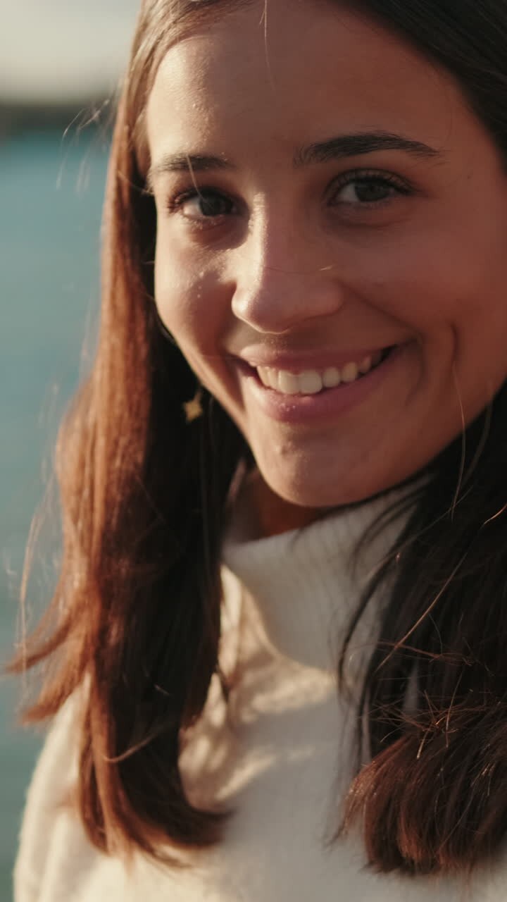 Woman Smiles by the River in Seville