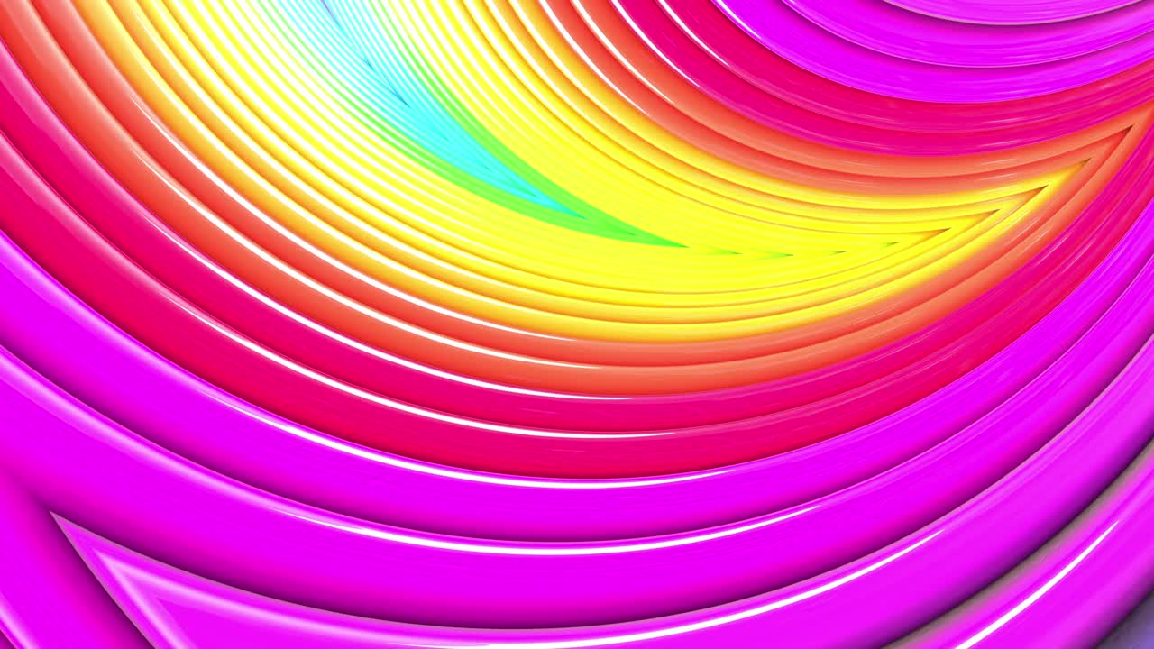 colores del arco iris rayas abstractas, fondo en 4k con pintura brillante brillante animación sin costuras suave con color gradiente líneas curvas 14
