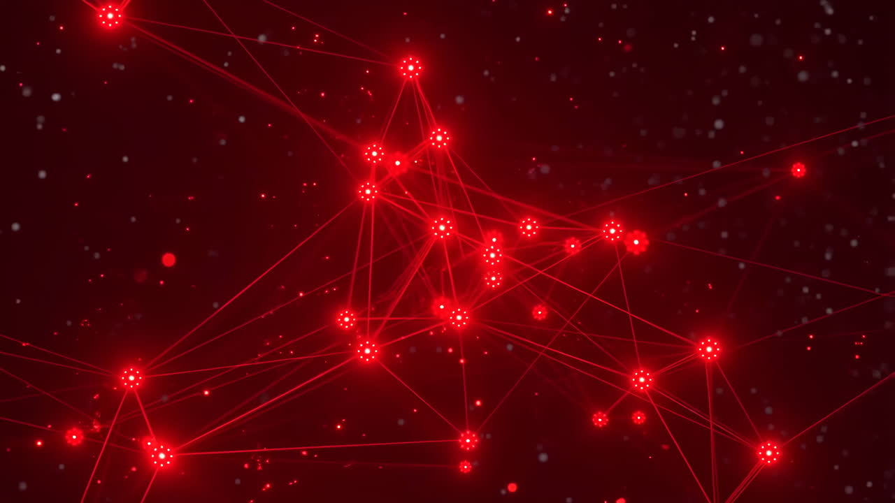 Abstract Red Digital Network Connection Background