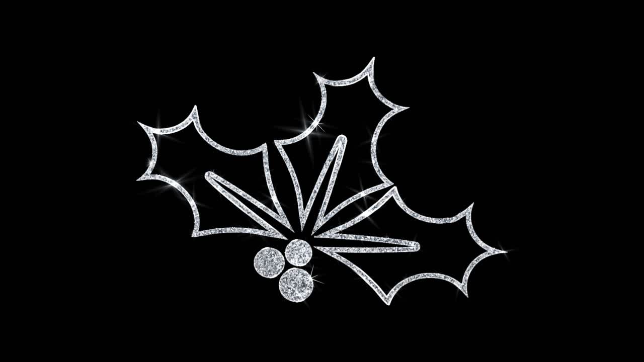Silver Glitter Holly