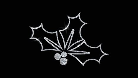 silver glitter holly