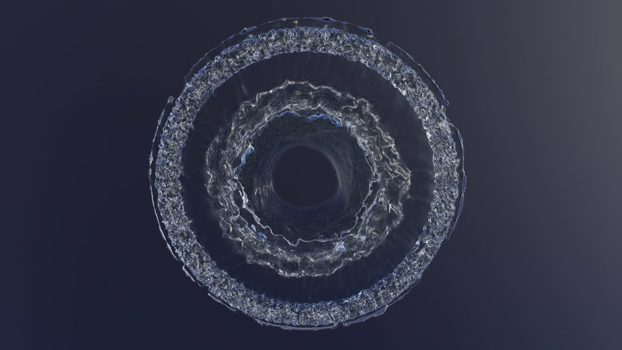 Water vortex shock ring on transparent background