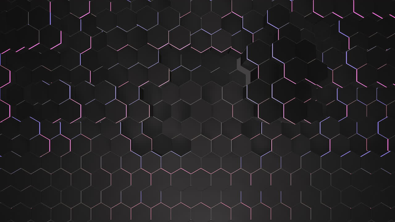 fondo de cuadrícula hexagonal negro oscuro de movimiento 19